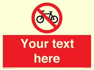 Custom No Cycling Sign